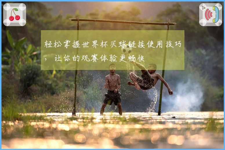 轻松掌握世界杯买球链接使用技巧，让你的观赛体验更畅快