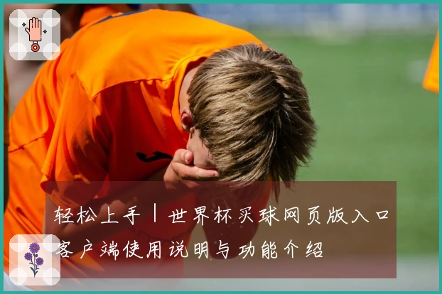 轻松上手｜世界杯买球网页版入口客户端使用说明与功能介绍